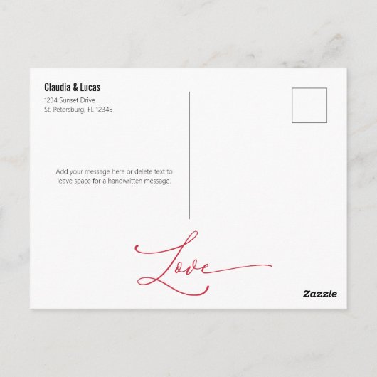 何もファンシー愛するなしありがとう ポストカード (裏面)