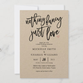 何もファンシー愛のカジュアル結婚式招待状 招待状