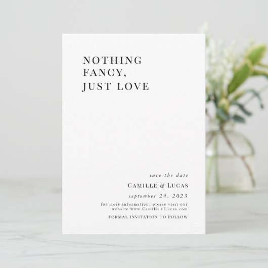 何もファンシー愛のスタイリッシュ結婚式招待状 招待状 (スタンド正面)