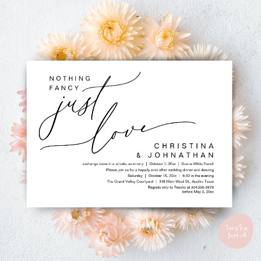 何もファンシー愛のディナ結婚ーパーティー 招待状