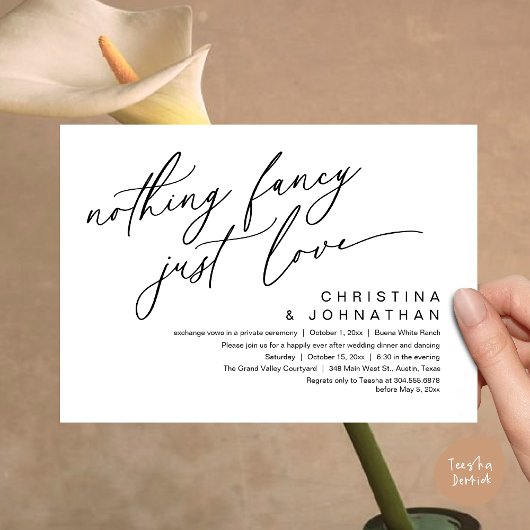 何もファンシー愛のディナ結婚ーパーティー 招待状