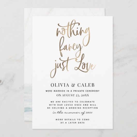 何もファンシー披露宴日を愛しない 招待状 (正面/裏面)