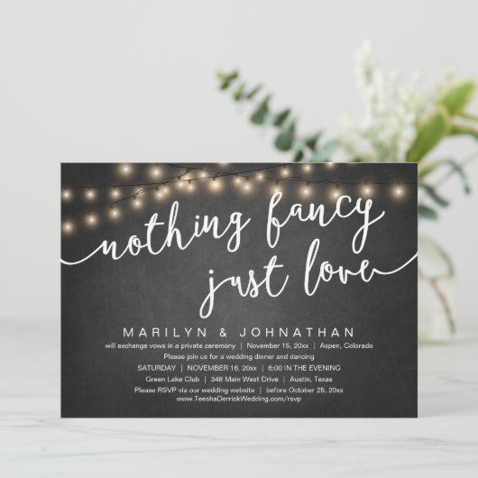 何もファンシー無し、愛し素朴て結婚の夕食 招待状 (スタンド正面)
