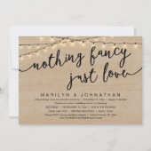 何もファンシー無し、愛し素朴て結婚の夕食 招待状 (正面)