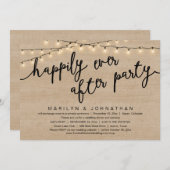 何もファンシー無し、愛し素朴て結婚の夕食 招待状 (正面/裏面)