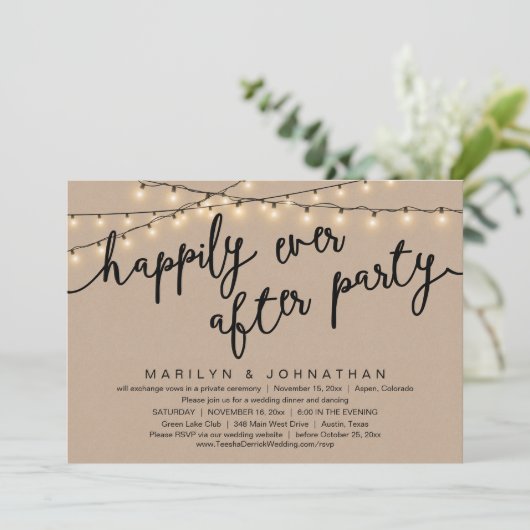 何もファンシー無し、愛し素朴て結婚の夕食 招待状 (スタンド正面)