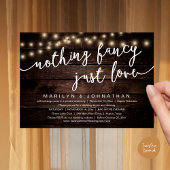 何もファンシー無し、愛し素朴て結婚の夕食 招待状