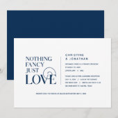 何もファンシー、Just Love、Navu Blue、Elopment 招待状 (正面/裏面)