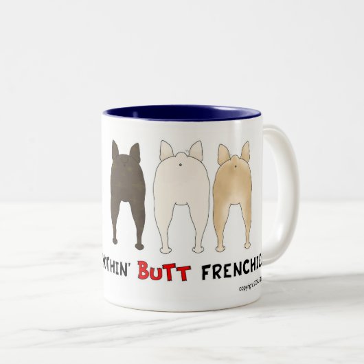 何もフランス人のマグを接合しません ツートーンマグカップ (正面右)