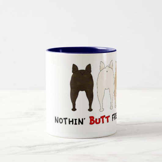 何もフランス人のマグを接合しません ツートーンマグカップ (中央)