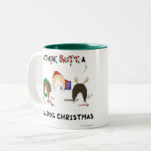 何もブルドッグのクリスマスを接合しません ツートーンマグカップ (正面左)
