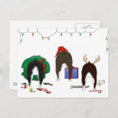 何もボストンテリアのクリスマスを接合しません シーズンポストカード (正面/裏面)