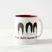 何もボストンテリアのマグを接合しません ツートーンマグカップ (正面右)