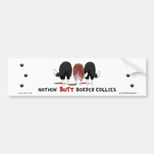 何もボーダーコリーのバンパーステッカーを接合しません バンパーステッカー (正面)
