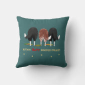 何もボーダーコリーを接合しません クッション (裏面)