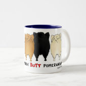 何もポメラニア犬のマグを接合しません ツートーンマグカップ (正面右)