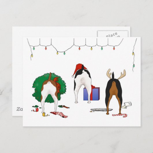 何もラットテリアのクリスマスを接合しません シーズンポストカード (正面/裏面)