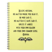 何も仏の引用文を信じて下さい ノートブック (正面)