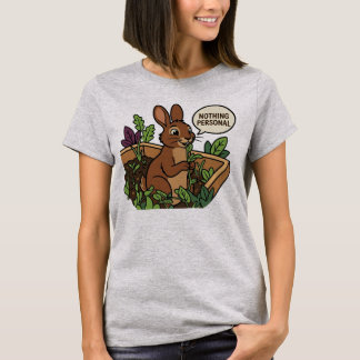 何も個人を狙ったわけではないよ 面白いウサギの野菜畑の食べ物 Tシャツ