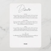 何も単ファンシーなる愛みすぼらしいシックな白&金ゴールド 箔招待状 (裏面)