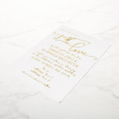 何も単ファンシーなる愛みすぼらしいシックな白&金ゴールド 箔招待状 (回転した状態)