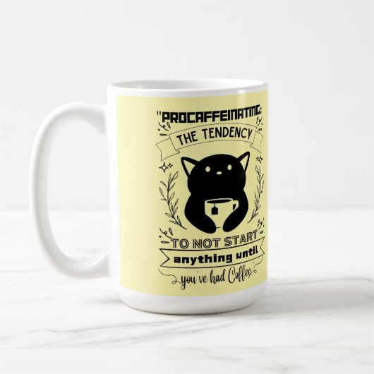 何も始まらない傾向を先送りする コーヒーマグカップ (左)