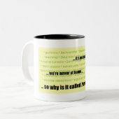 何も学校を好みません ツートーンマグカップ (正面左)