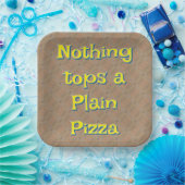 何も平らなピザのトップスタイポグラフィ文字 ペーパープレート (パーティー)
