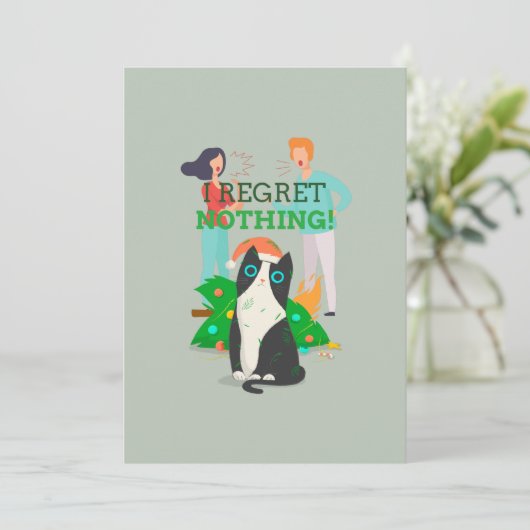 何も後悔しない-キャットクリスマス カード (スタンド正面)