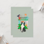 何も後悔しない-キャットクリスマス カード (正面/裏面インサイチュ)