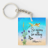 何も心配しないピリピ人4:6 キーホルダー (正面)