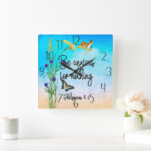 何も心配しないピリピ人4:6 スクエア壁時計 (ホーム)