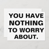 何も心配することはない白黒 ポストカード (正面/裏面)