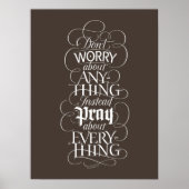 何も心配するな – クリスチャン書道 ポスター (正面)