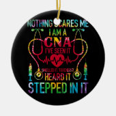 何も怖い私CNAナースジョブ恋人CNAナース セラミックオーナメント (正面)