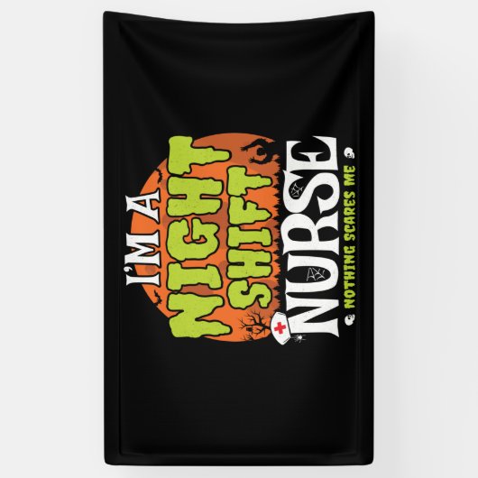 何も怖くないハロウィーンナイトシフトナース 横断幕 (縦)