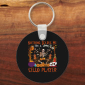 何も怖くない私はチェロ選手ハロウィーンSkeである キーホルダー (正面)