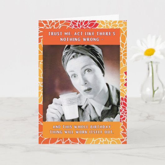 何も悪いことはないように振る舞う誕生日 カード (小さな植物)