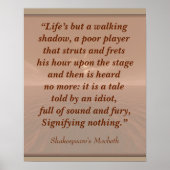 何も意味しない – シェークスピア引用文アートプリント ポスター (正面)