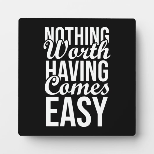何も持つ価値来の簡単 – ジム、ハッスル フォトプラーク (正面)