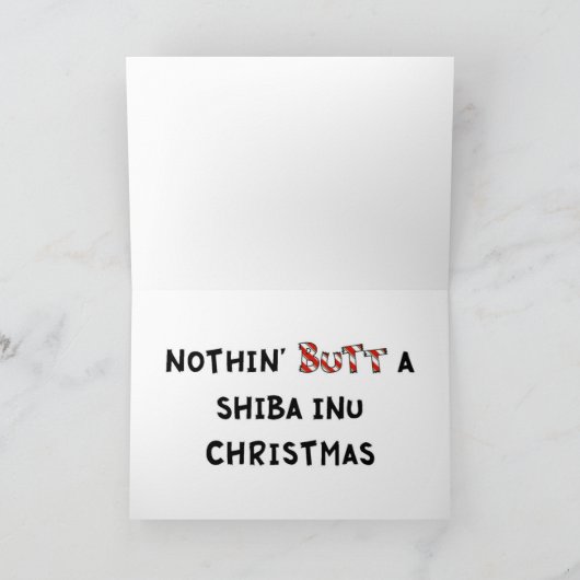 何も柴犬のクリスマスを接合しません シーズンカード (内部)