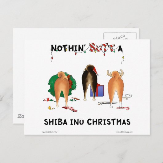 何も柴犬のクリスマスを接合しません シーズンポストカード (正面/裏面)