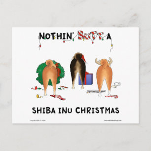 何も柴犬のクリスマスを接合しません シーズンポストカード
