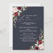 何も特別なものはない、ただ愛を。バーガンディー、ブラッシュ、ネイビーブルー 招待状 (正面)