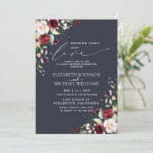 何も特別なものはなく、ただの愛 バーガンディ ブラッシュ ネイビーブルー 招待状 (スタンド正面)