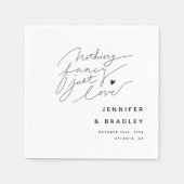 何も白ファンシーいディナーを愛していない スタンダードカクテルナプキン (正面)