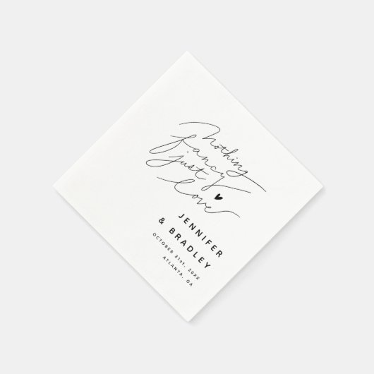 何も白ファンシーいディナーを愛していない スタンダードカクテルナプキン (角)