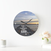 何も神と不可能ではないです ラージ壁時計 (ホーム)