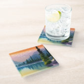 何も禅の引用文平和な湖のシーンを欠いている ガラスコースター (アングル)