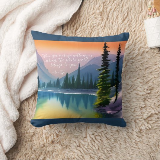 何も禅の引用文平和な湖のシーンを欠いている クッション (ブランケット)